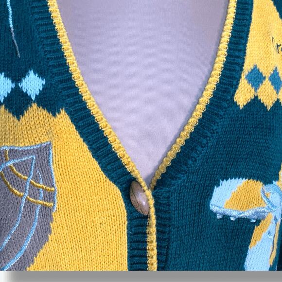 Vintage 90s Green Bay Packers Football Knit Cardigan Sweater Small Cheesehead - Picture 4 of 11